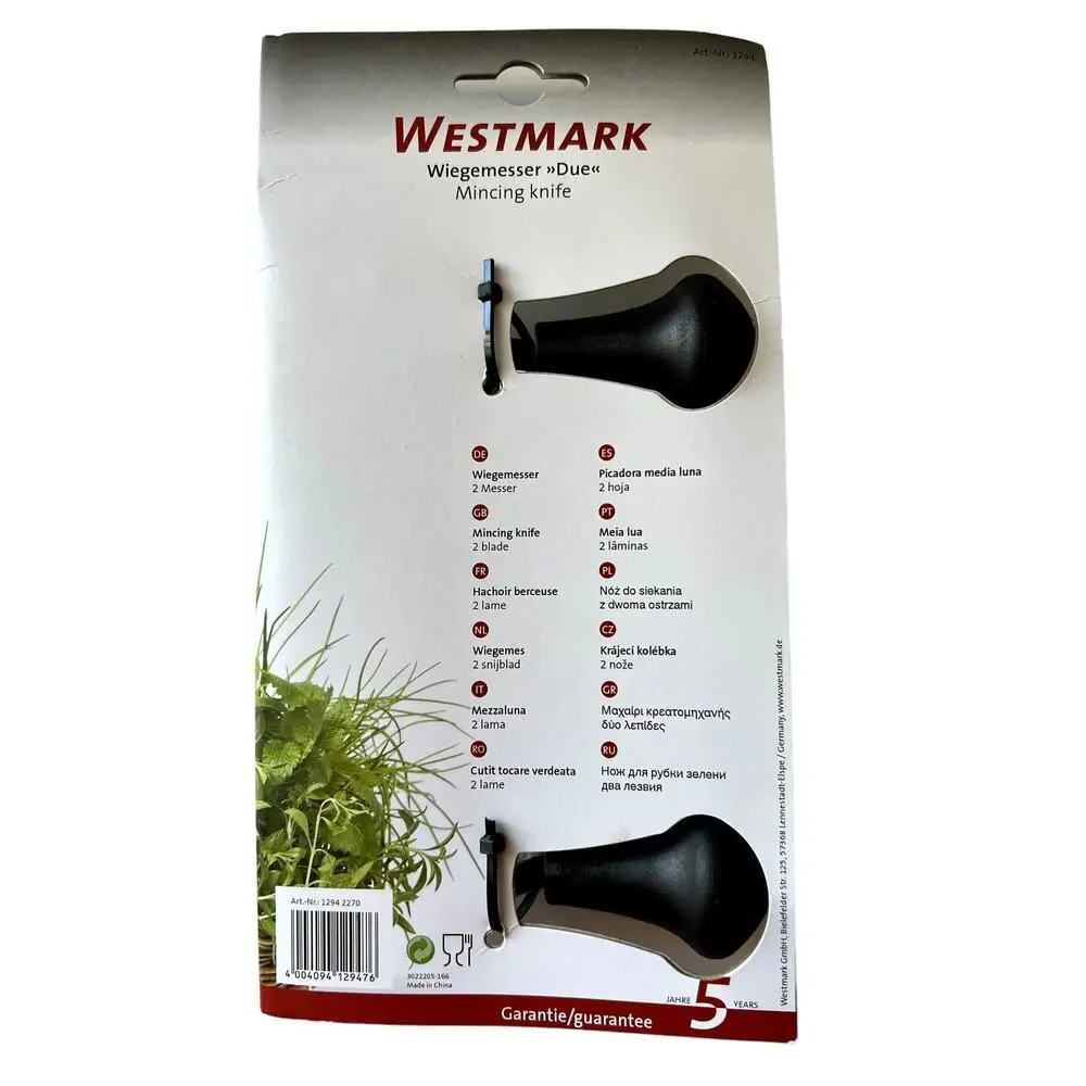 Westmark Wiegemesser Due Mincing Dual Blade Stainless Steel Germany New